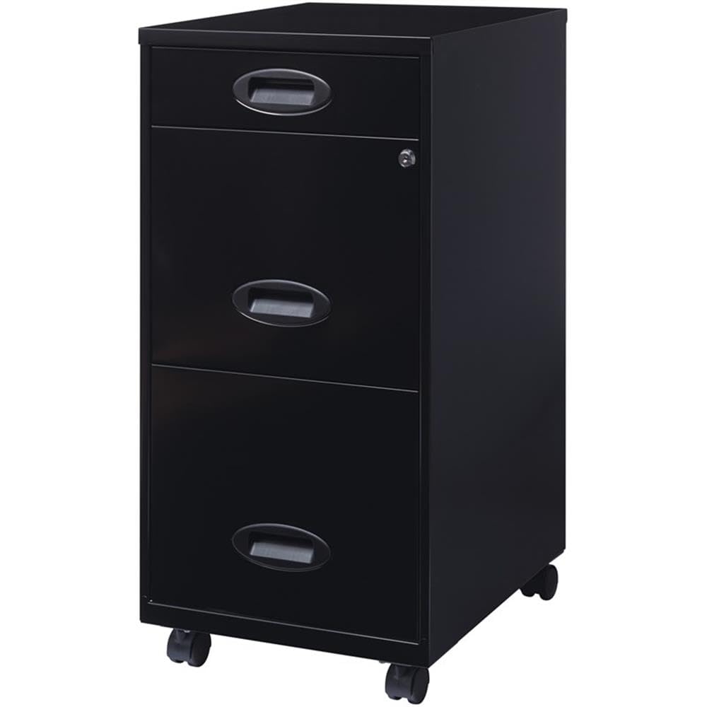 Black Metal 3 Drawer Vertical Filing Cabinet B836465