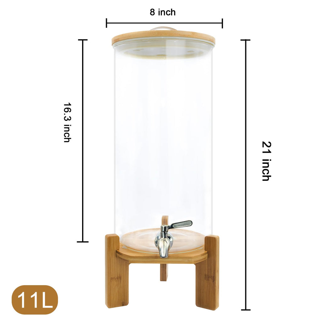 3 Gallon Glass Drink Dispenser with Spigot F709