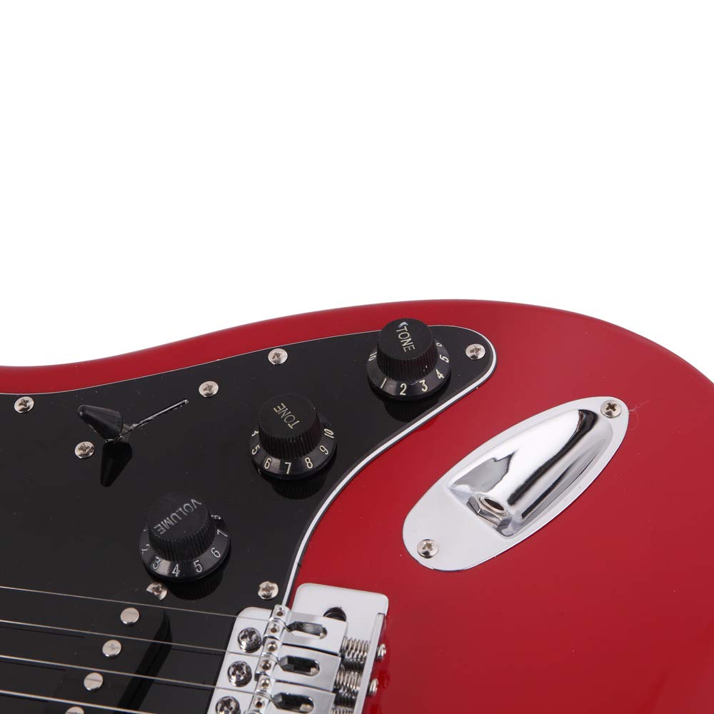 39 Inch Beginner Electric Guitar Kit with Bag, Strap, 20W Amplifier, Red T33516