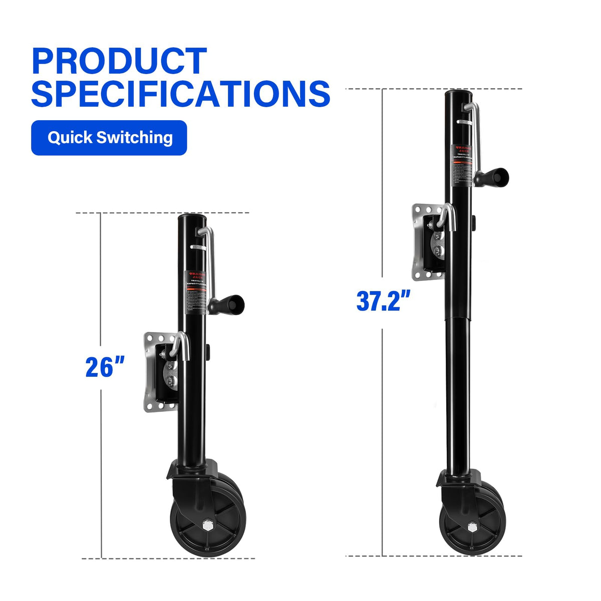 2000 lbs Dual Wheel Trailer Jack S89475