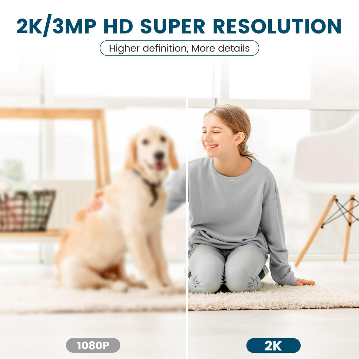 2K Indoor Security Camera with Night Vision V449292