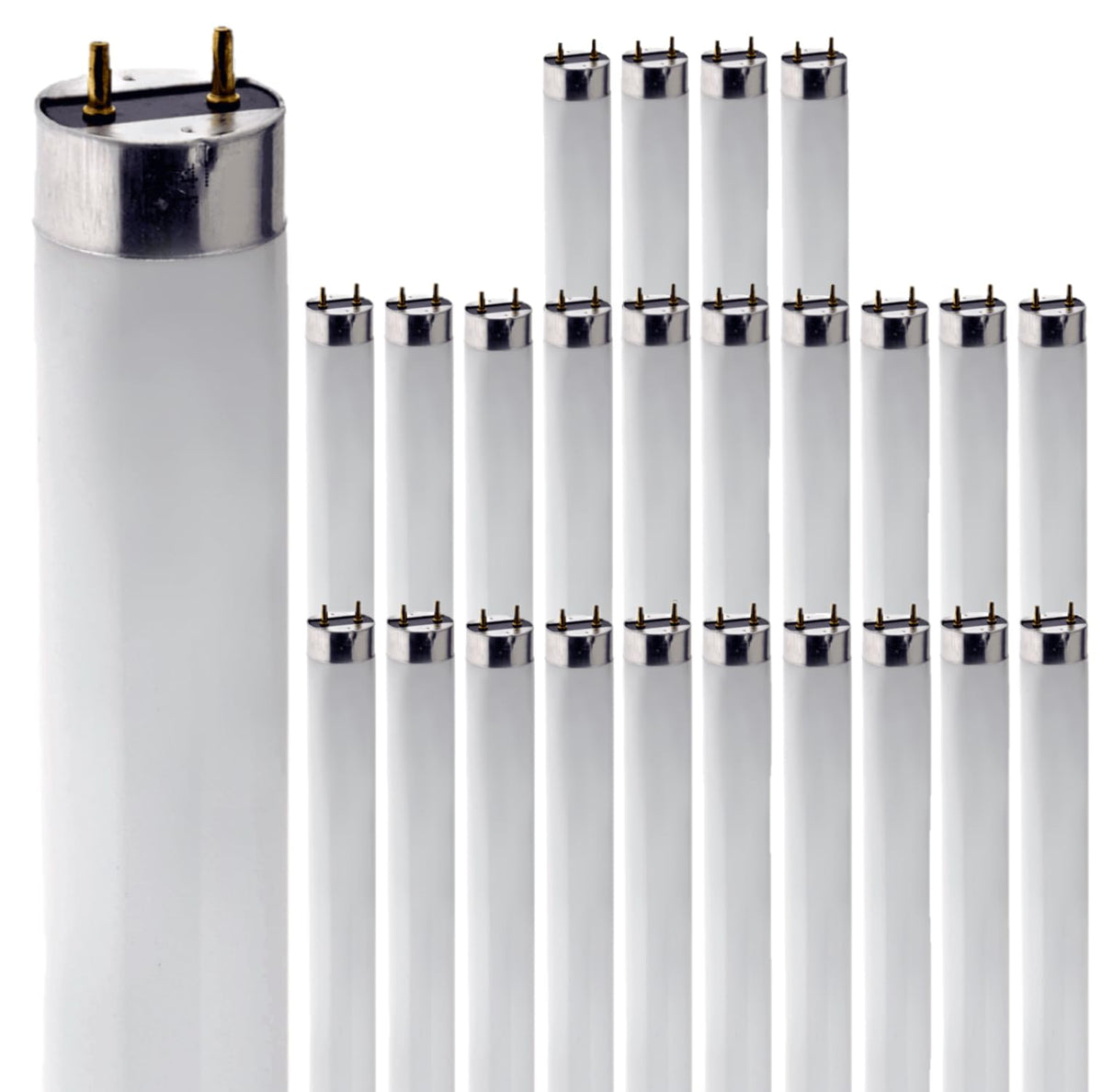 24 Inch T8 Fluorescent Tube Light Bulb 17W 2700K Warm White G13 Bi-Pin Base Pack of 25 P34038