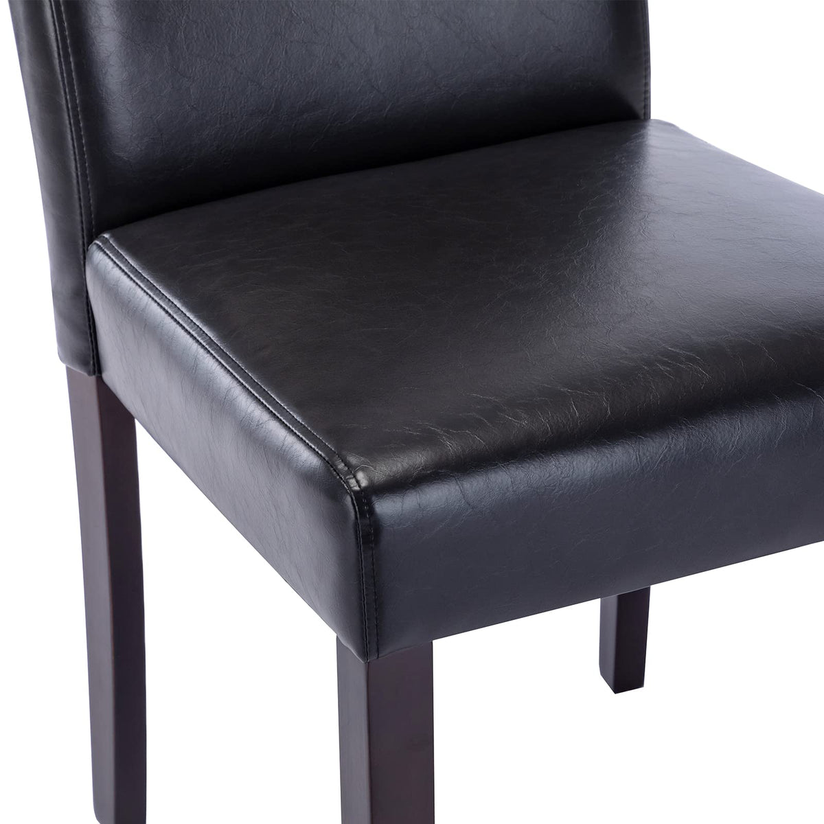 Black Faux Leather Upholstered Dining Chairs Set of 4 G434