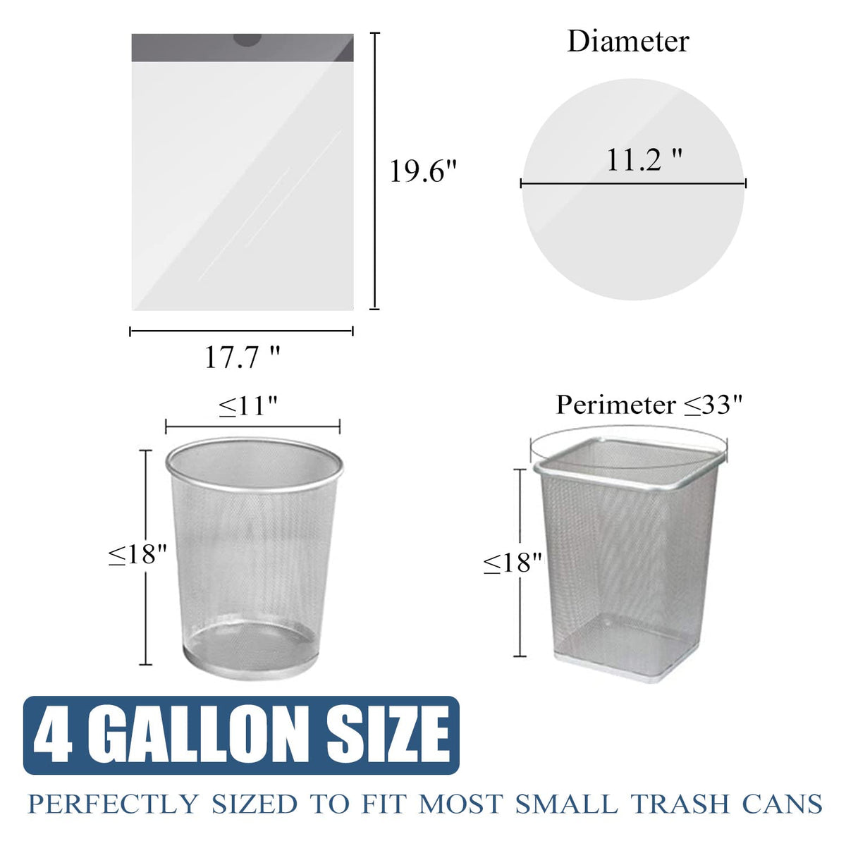 4 Gallon Drawstring Unscented White Trash Bags, 57 Count D362