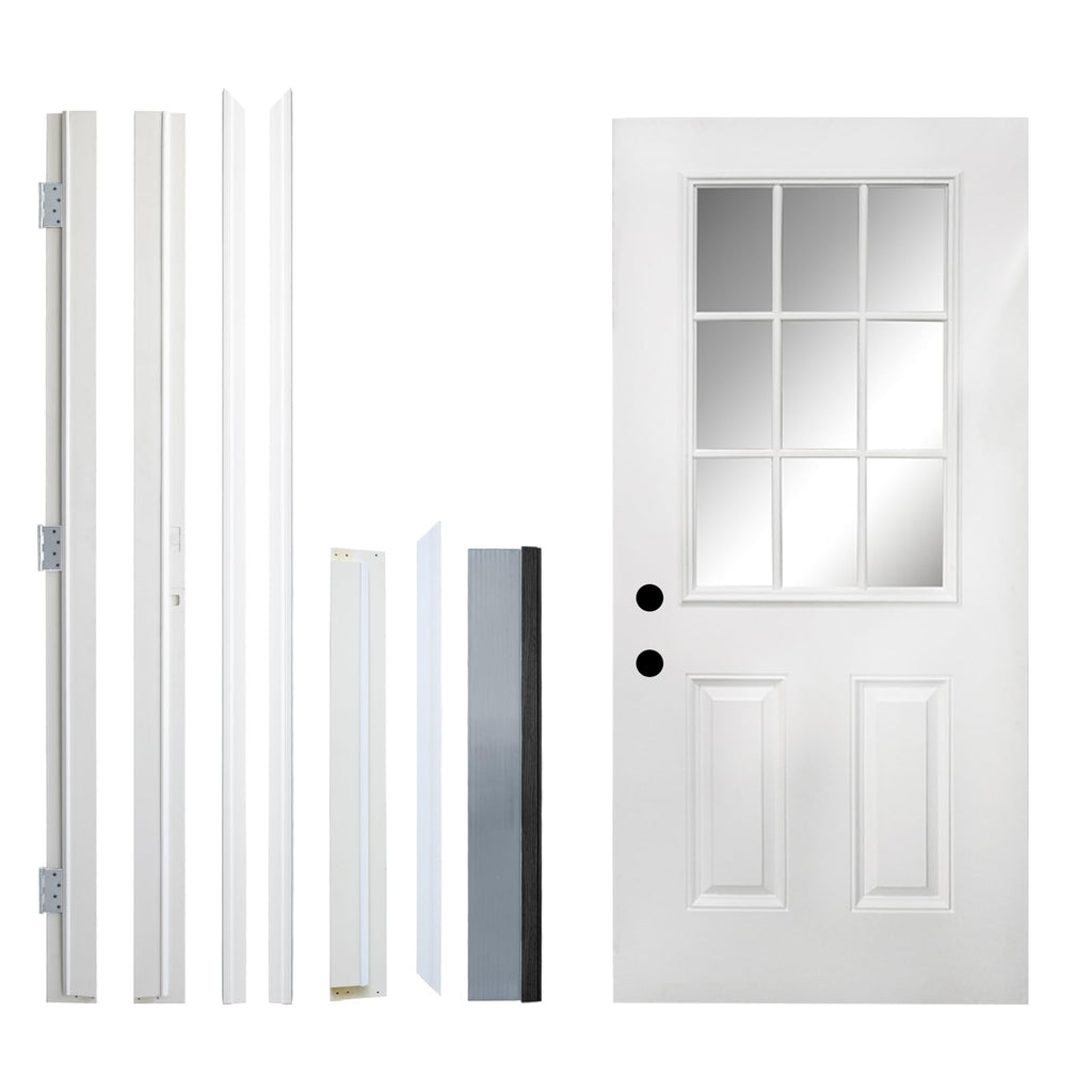 36 x 80 Fiberglass Entry Door with Vinyl Frame Low-E Glass Right Hand Inswing P36737