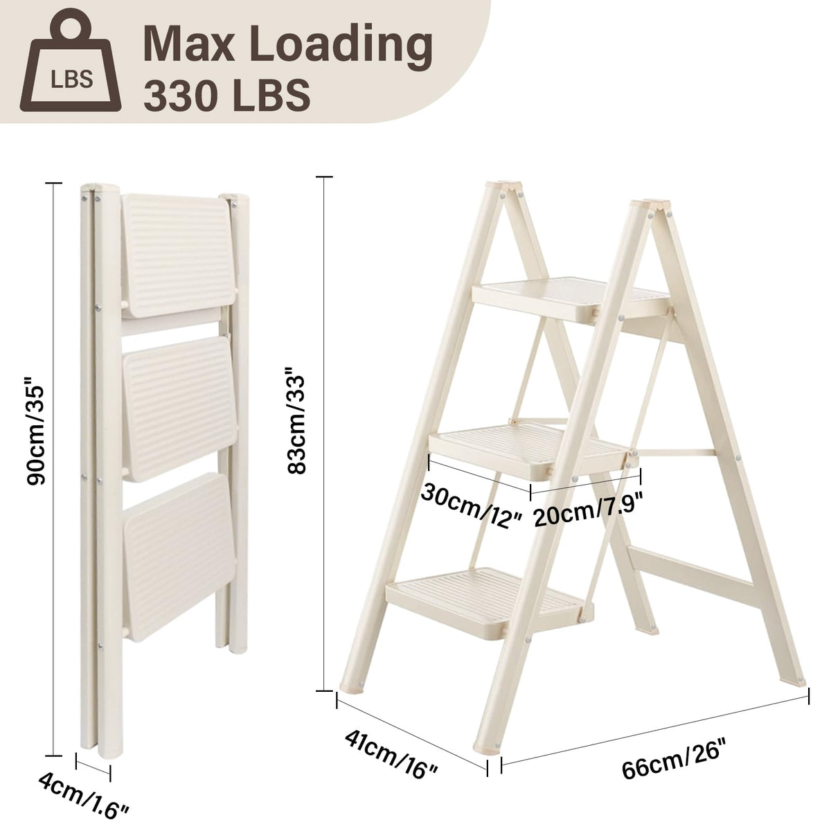 3 Step Carbon Steel Folding Stool F146