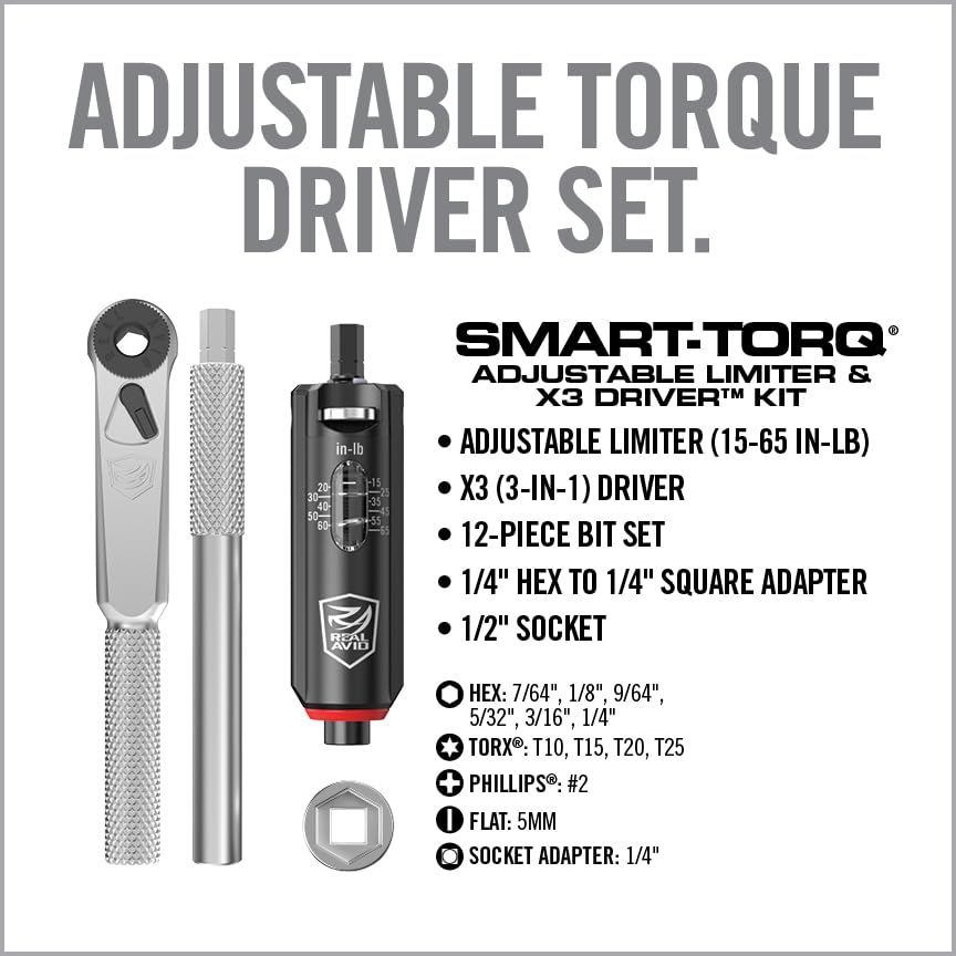 Adjustable Torque Driver Kit with 12 Bits S48450