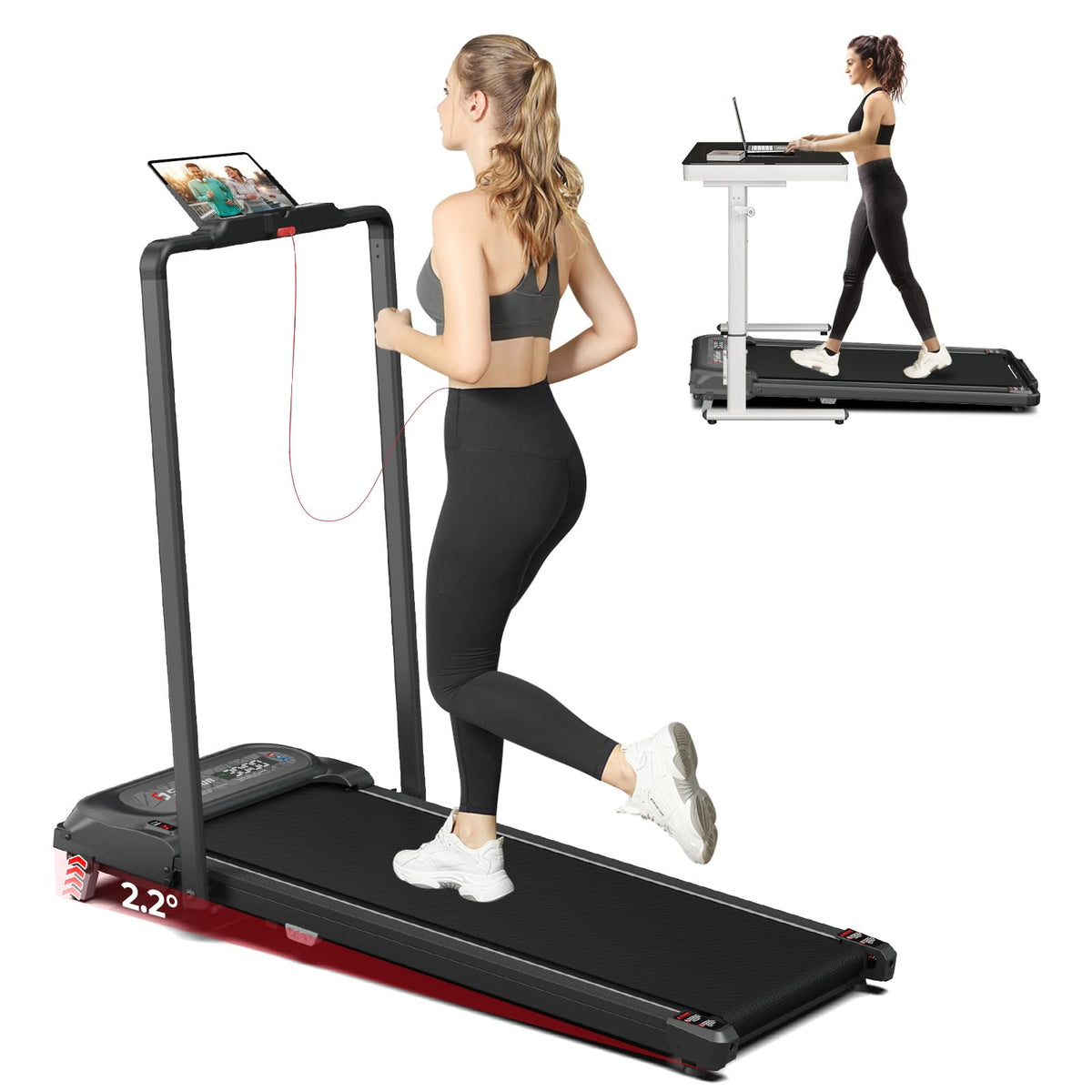 2 in 1 Folding Treadmill with Handle Bar X834