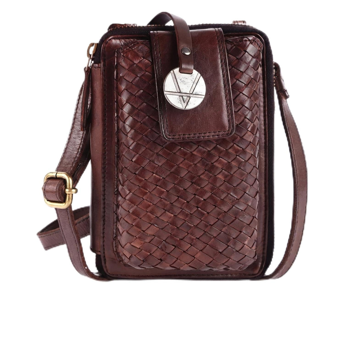 Genuine Leather Small Crossbody Bag with Adjustable Detachable Strap O75997