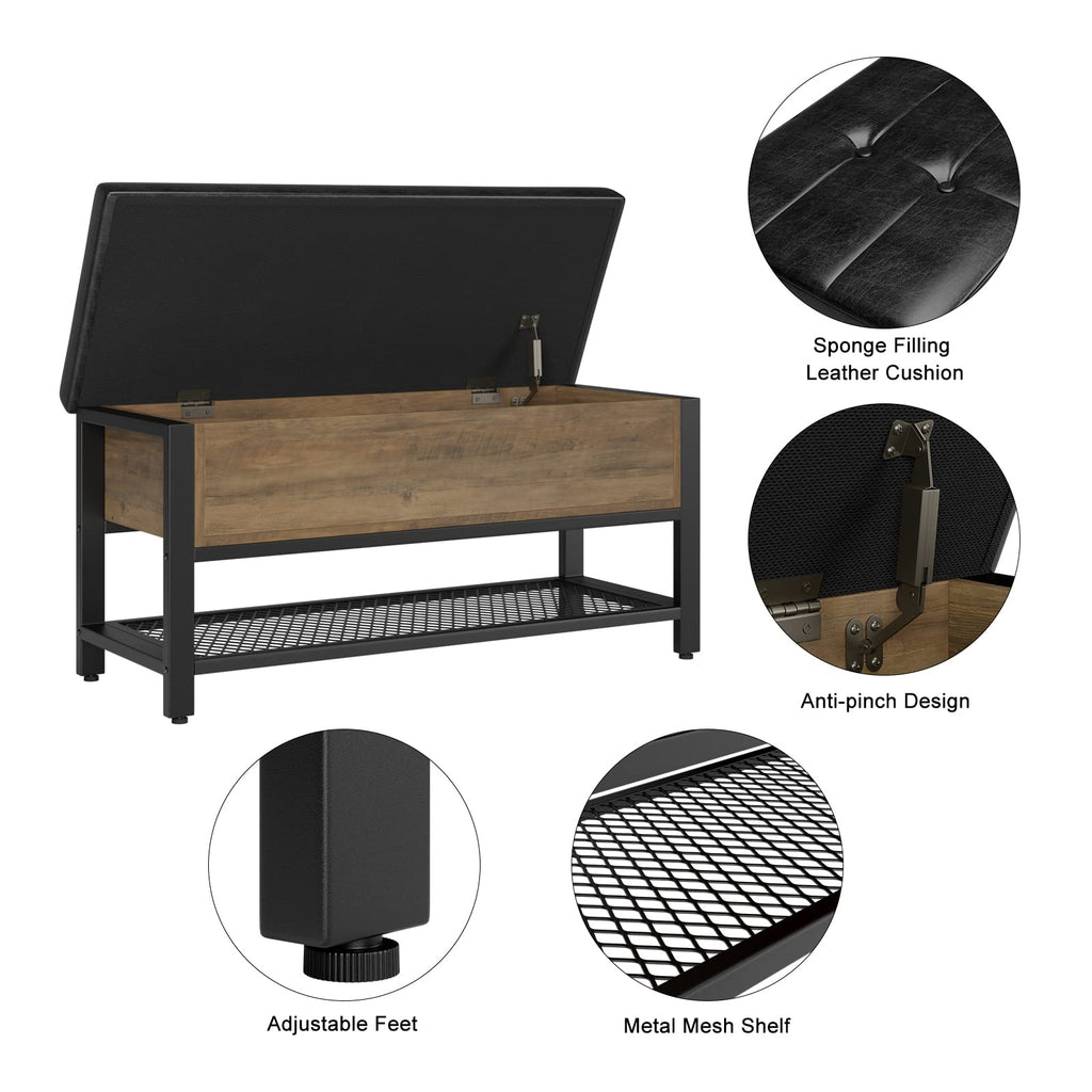 40" W Storage Bench with Cushion S19578