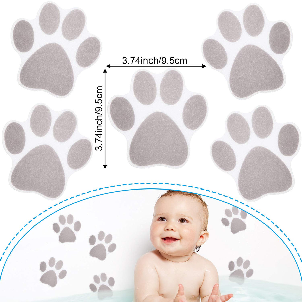 20 Pcs Non Slip Bathtub Sticker K45195