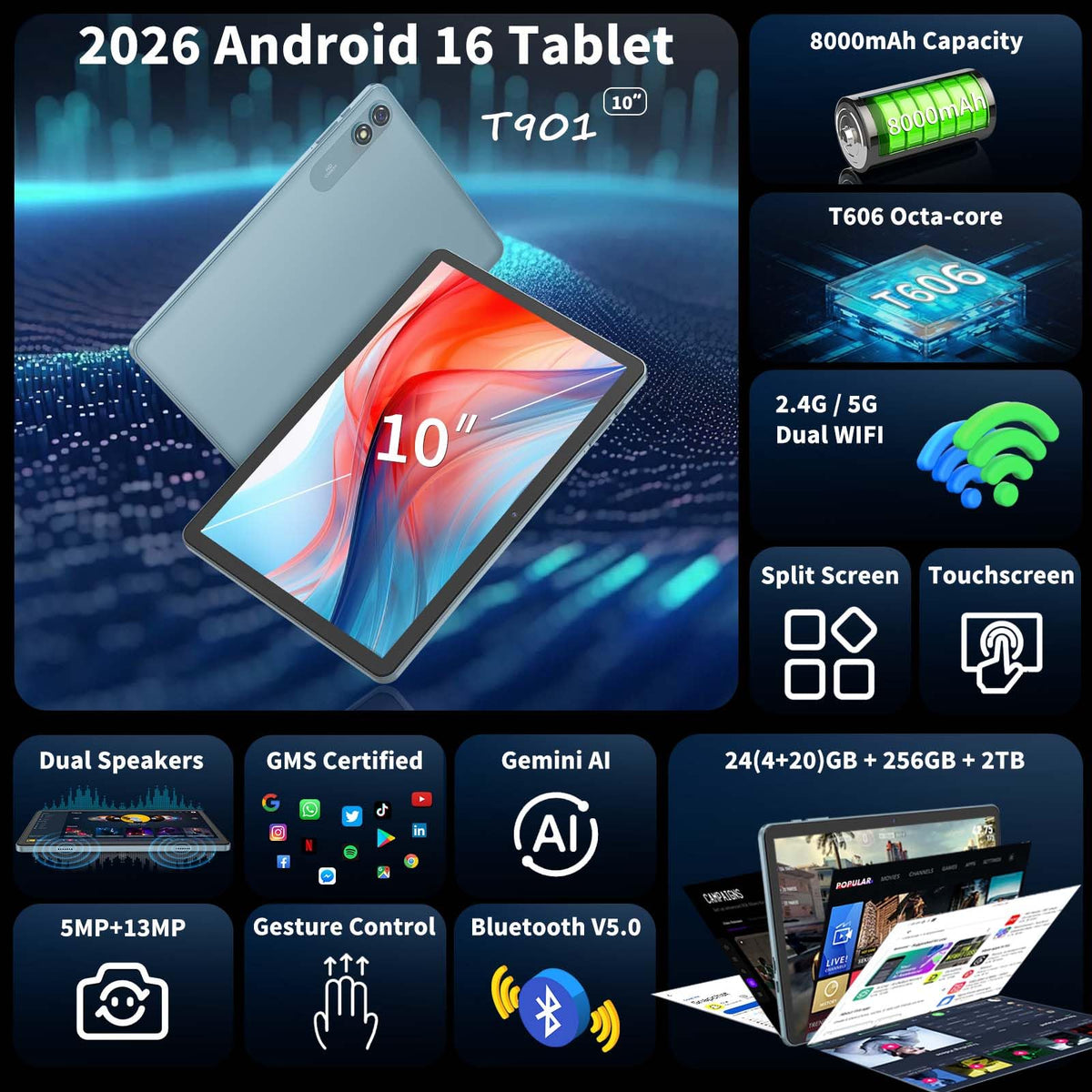 Android 10 inch Tablet with Keyboard M54249