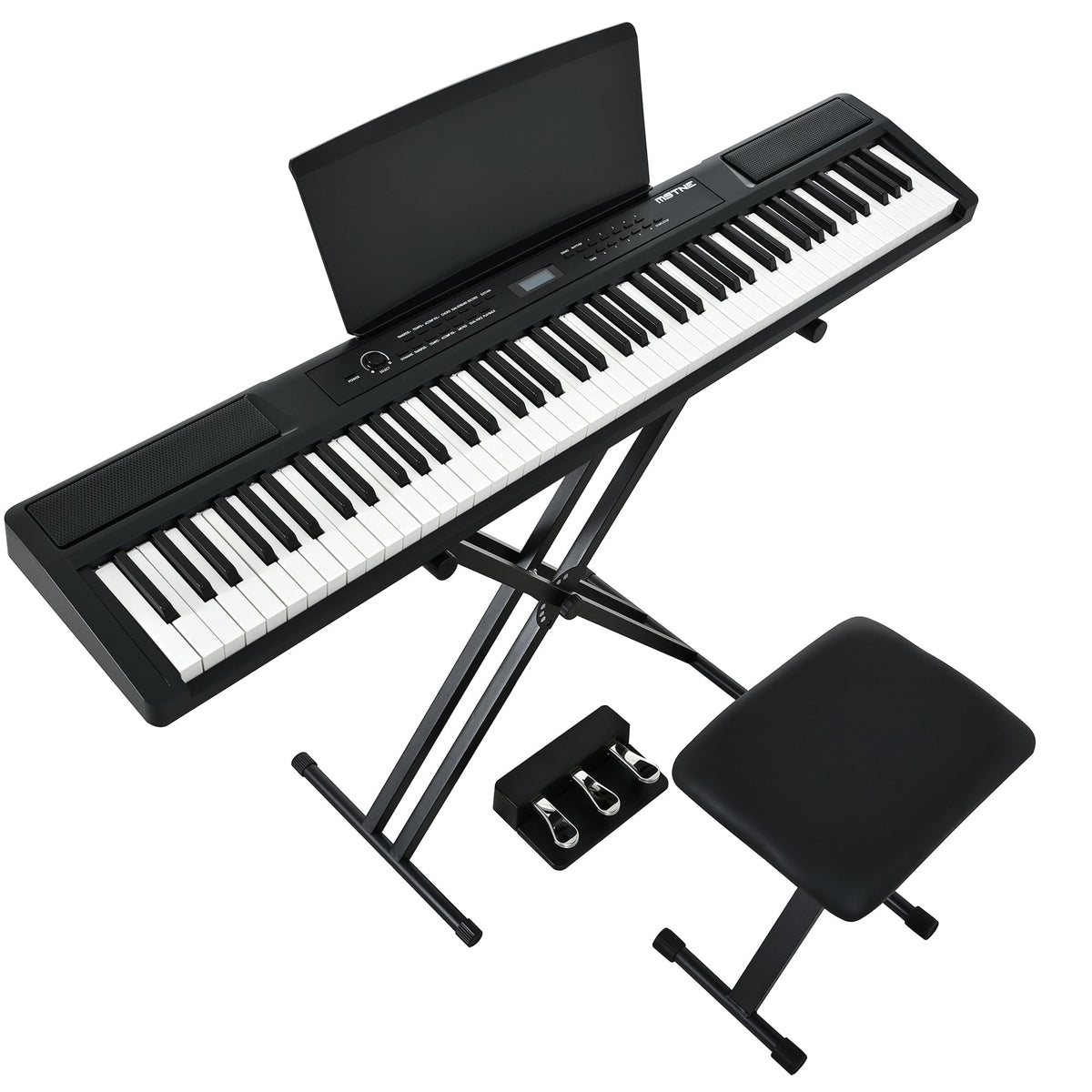 88 Key Weighted Digital Piano with Bench and 3 Pedal Unit O999