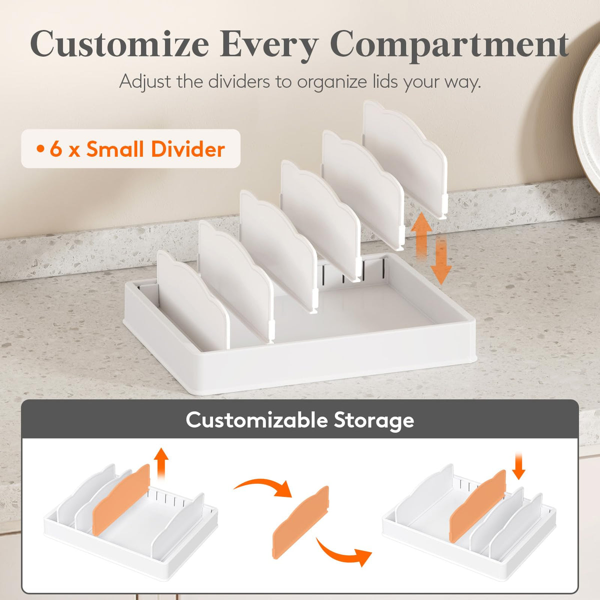 Kitchen Cabinet Organizer with 7 Sections D659614