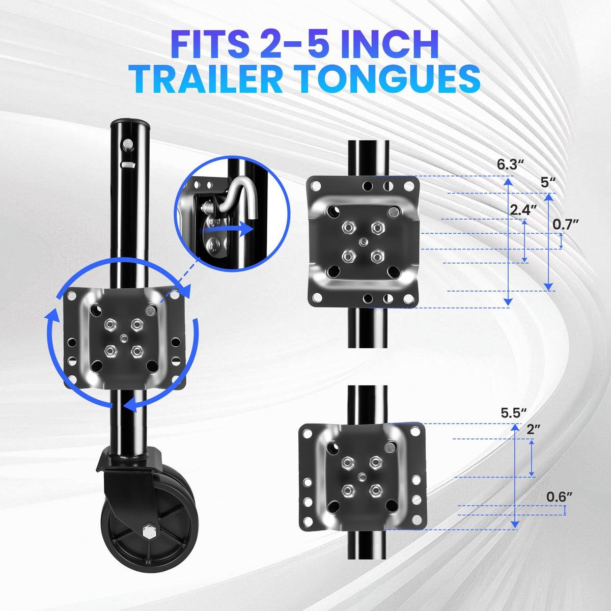 2000 lbs Dual Wheel Trailer Jack S89475