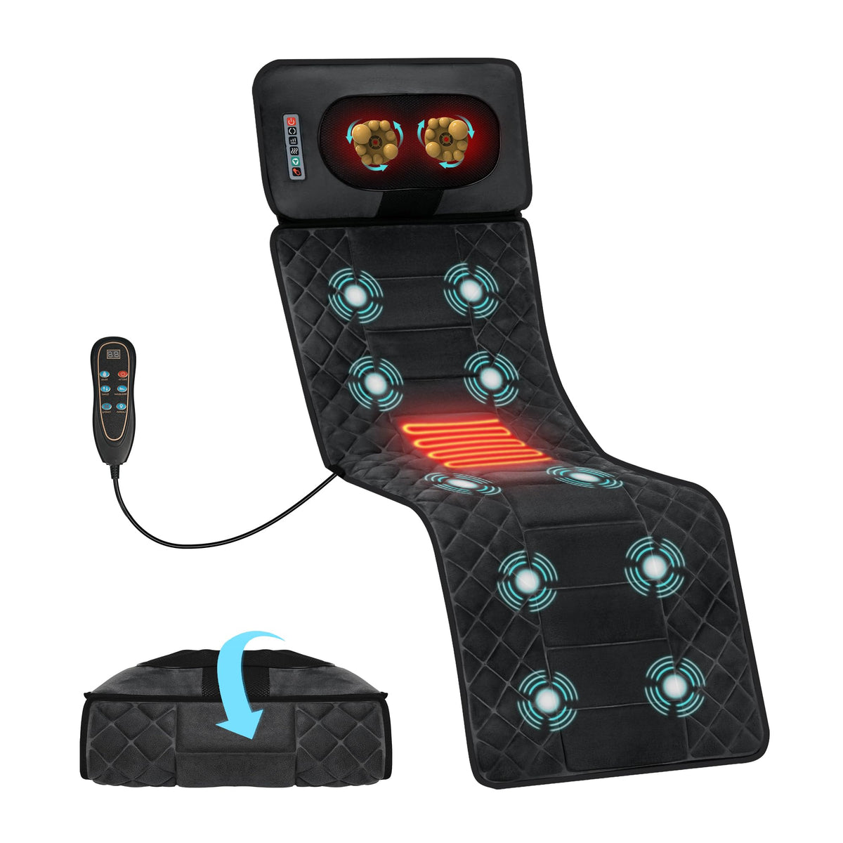 Full Body Massage Mat with Heat 10 Motors 9 Speeds 9 Modes L295248
