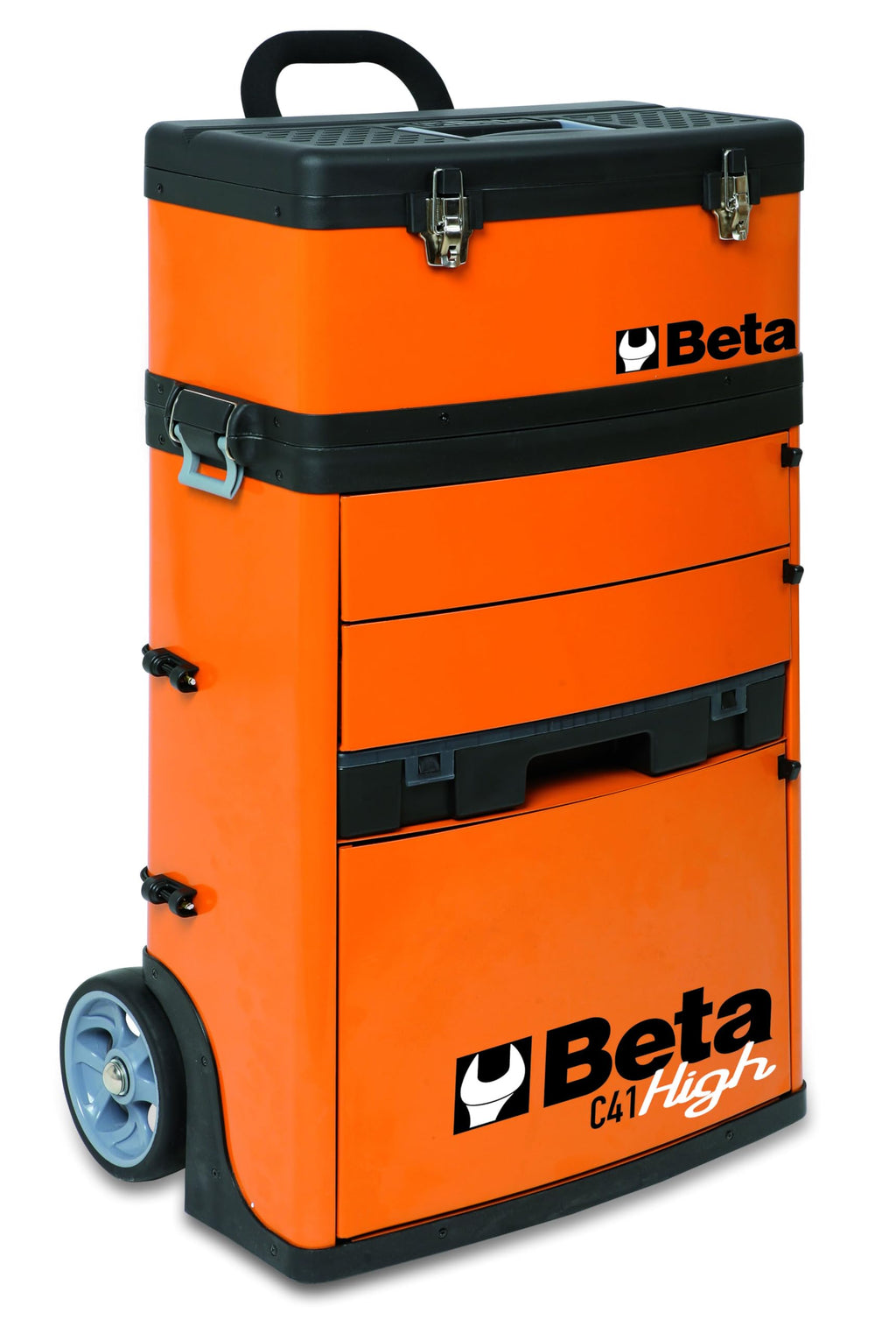Orange Two-Module Rolling Metal Tool Chest R585594