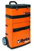 Orange Two-Module Rolling Metal Tool Chest R585594