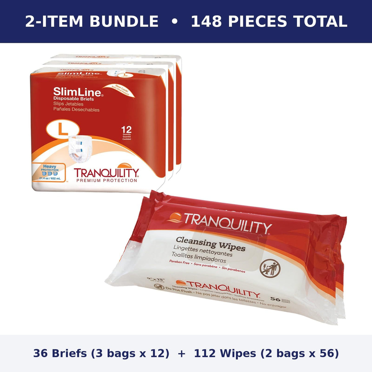 Large Briefs Multi-Pack with Cleansing Wipes B722