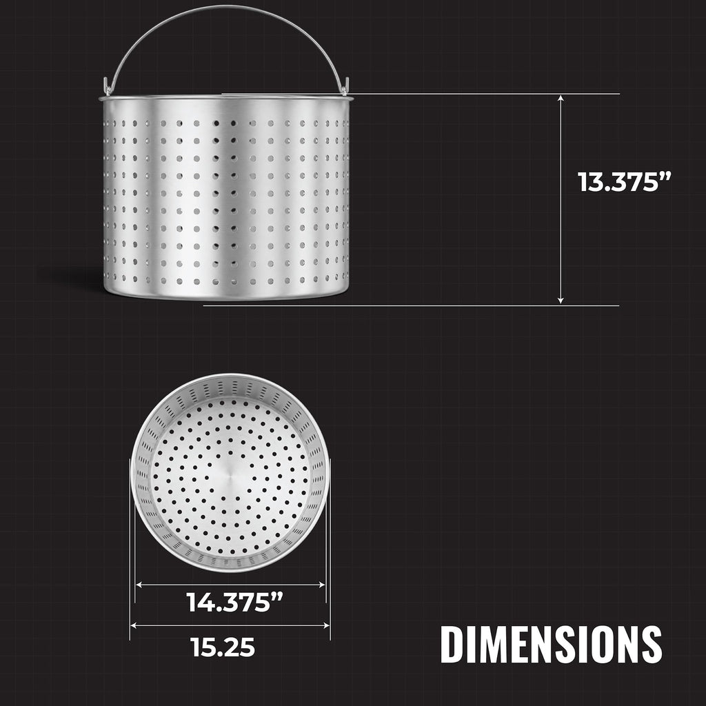 60Qt Aluminum Stock Pot with Strainer and Lid E457