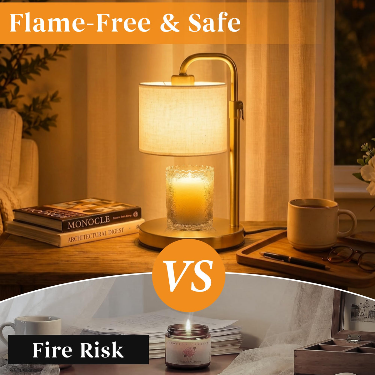 Adjustable Height Candle Warmer Lamp with Timer C49334