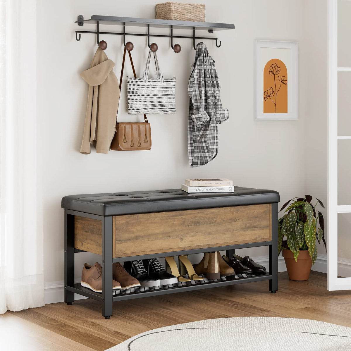 40" W Storage Bench with Cushion S19578