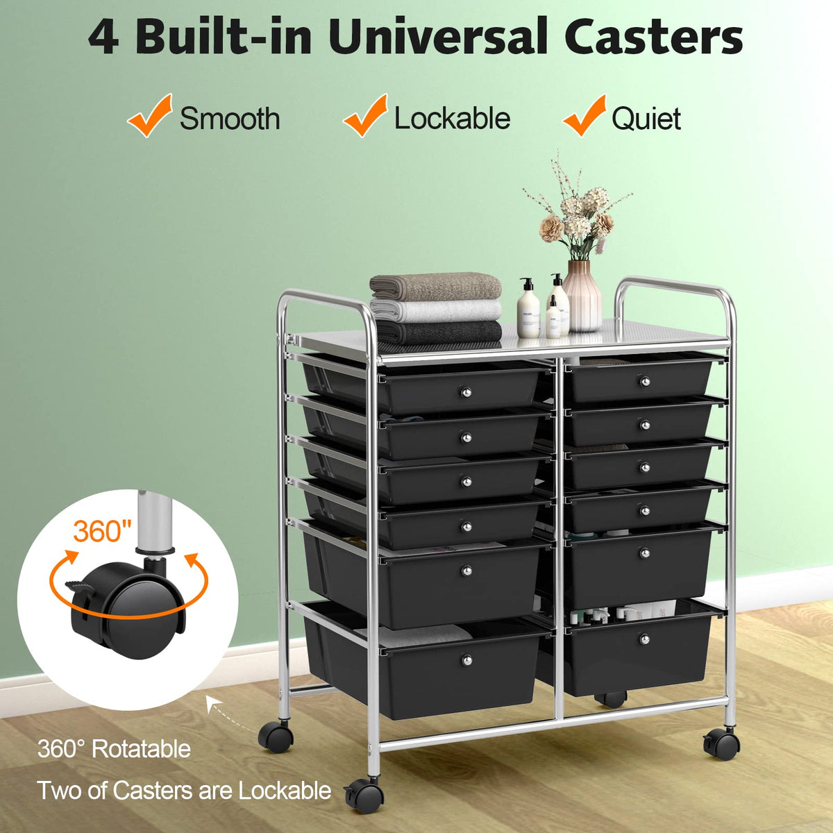 12 Drawer Rolling Storage Cart D140445