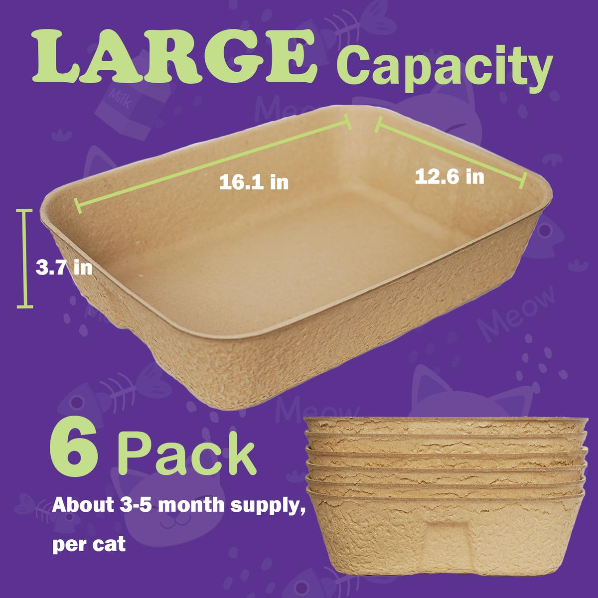 8 Pack Disposable Litter Boxes W22252
