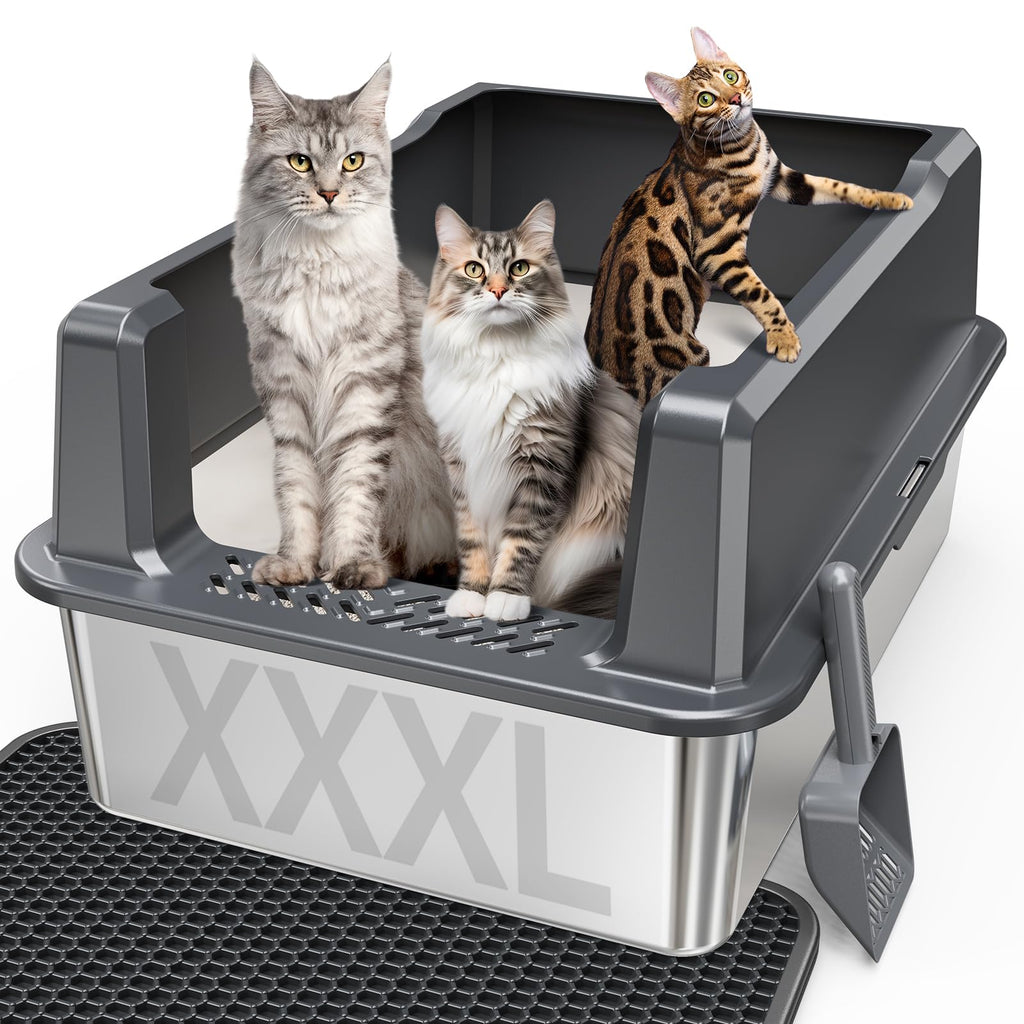Stainless Steel Litter Box with Lid O49793