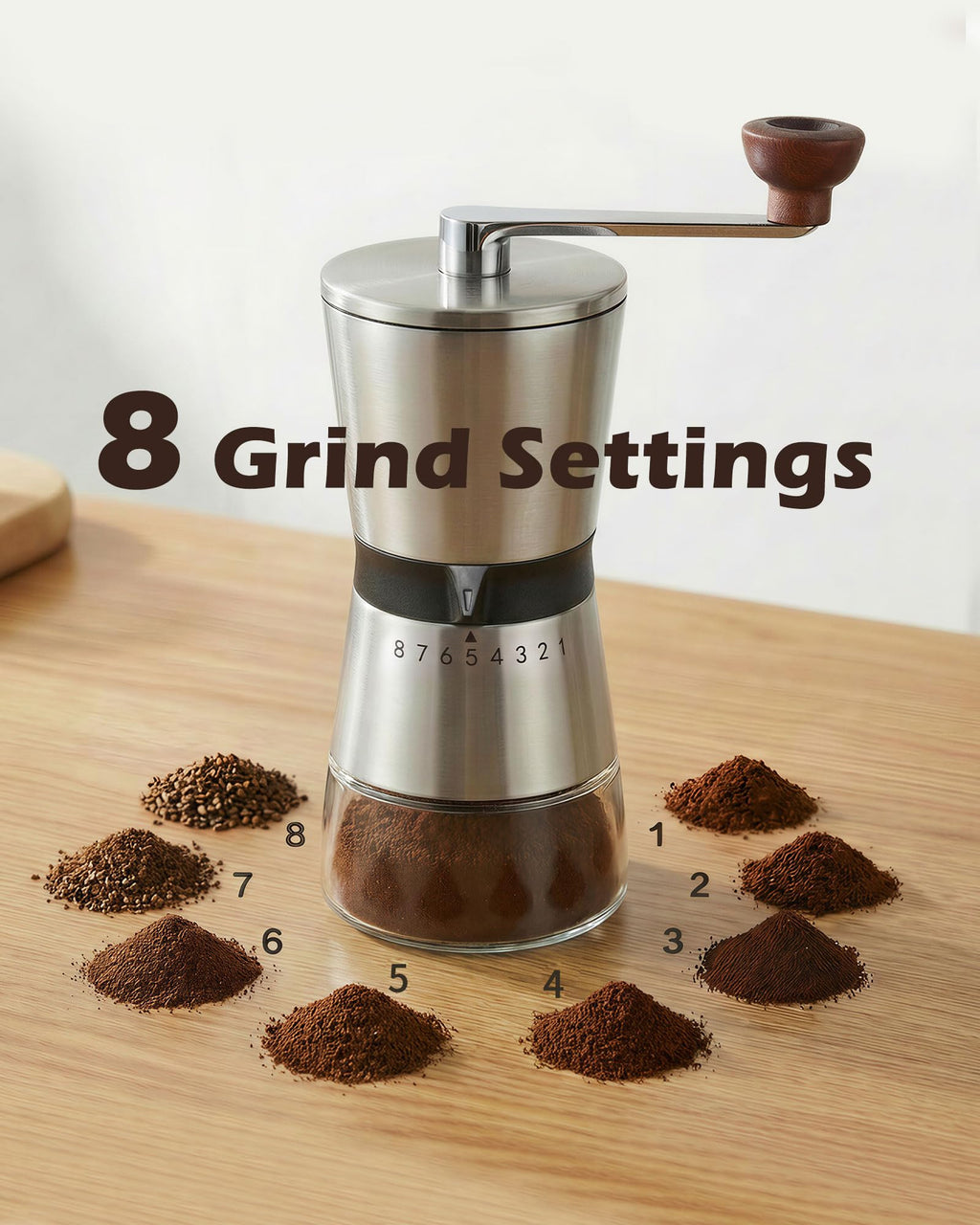 Manual Coffee Grinder with Handle Crank, Ceramic Burr X28207