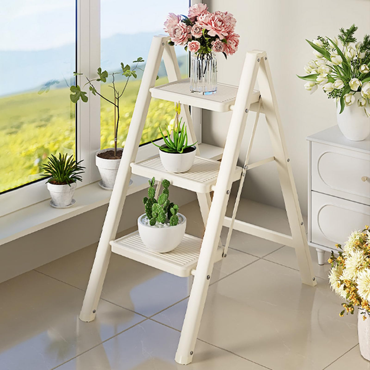 3 Step Carbon Steel Folding Stool F146