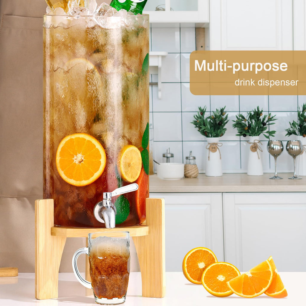 3 Gallon Glass Drink Dispenser with Spigot F709