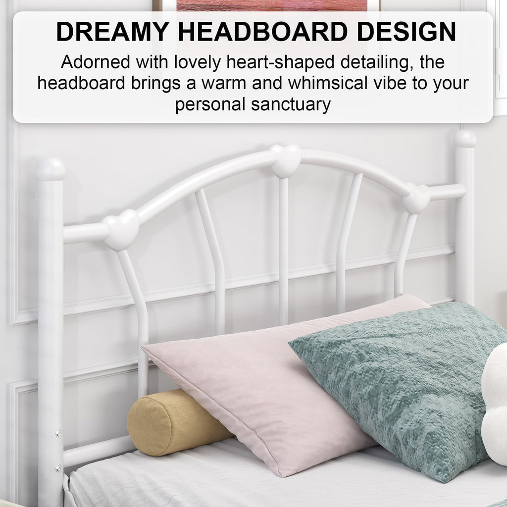White Twin Metal Bed Frame B48660