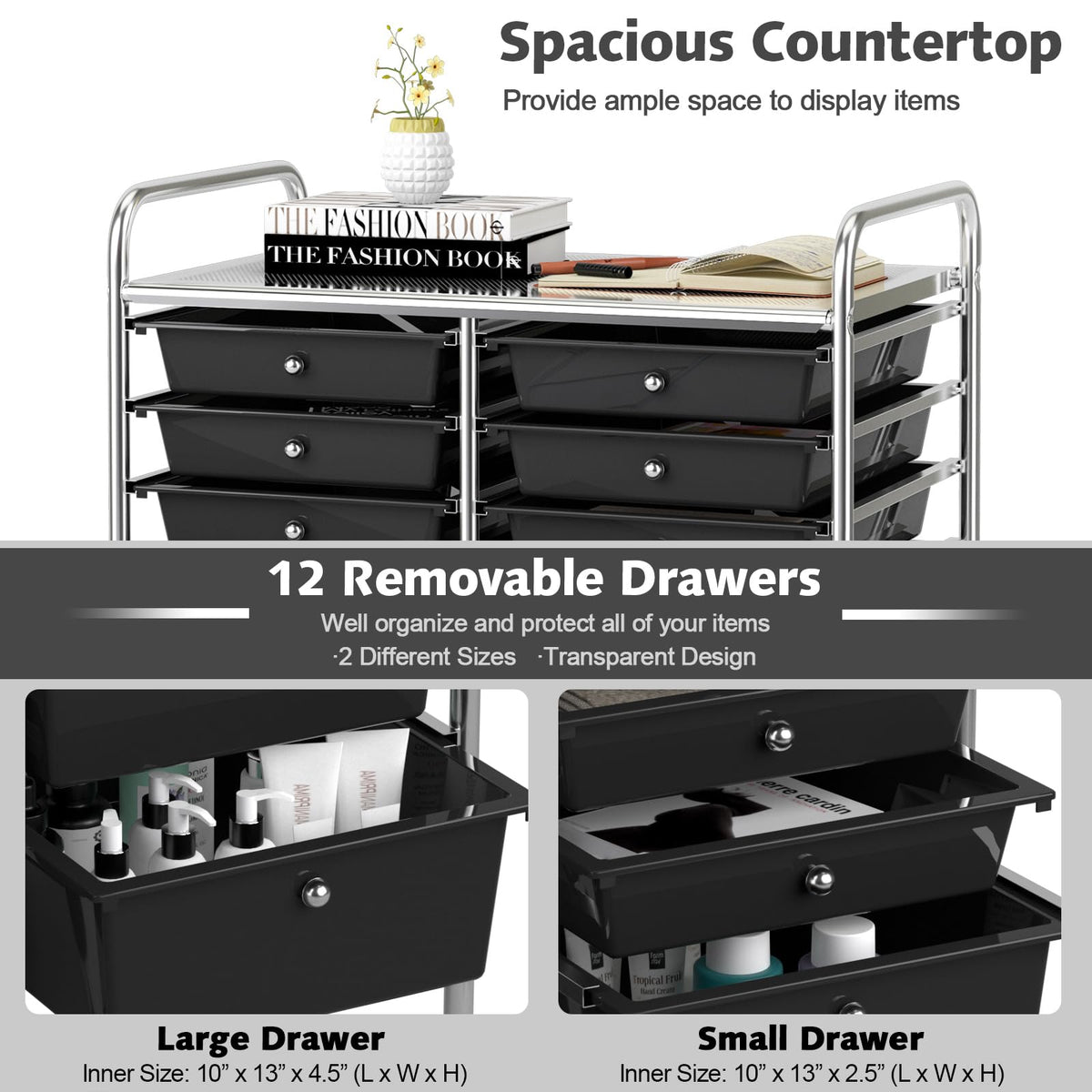 12 Drawer Rolling Storage Cart D140445