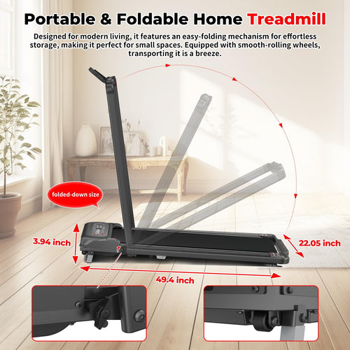 2 in 1 Folding Treadmill with Handle Bar X834