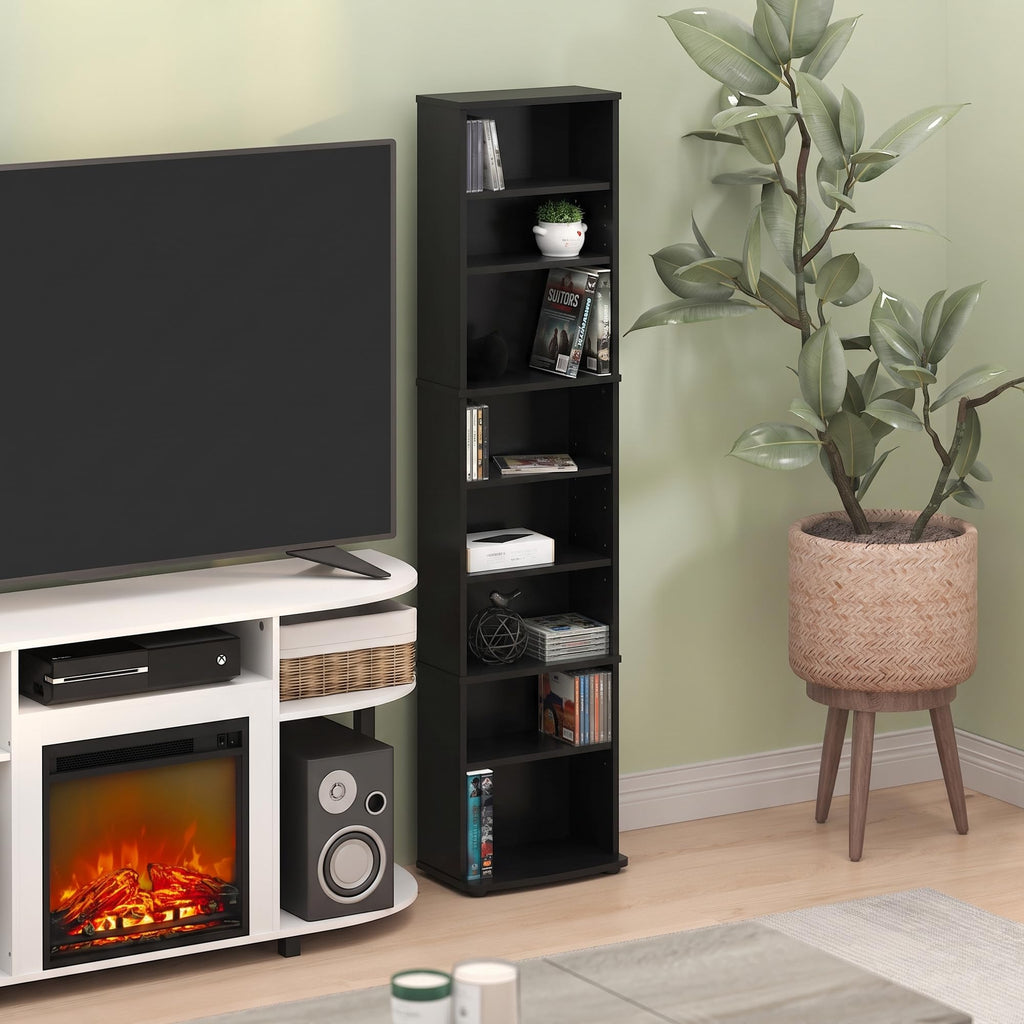 8-Tier Espresso Media Shelf with Adjustable Shelves F771850