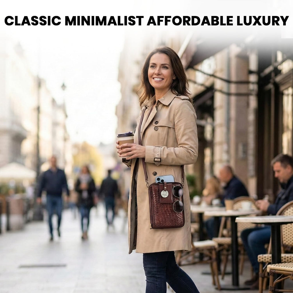 Genuine Leather Small Crossbody Bag with Adjustable Detachable Strap O75997