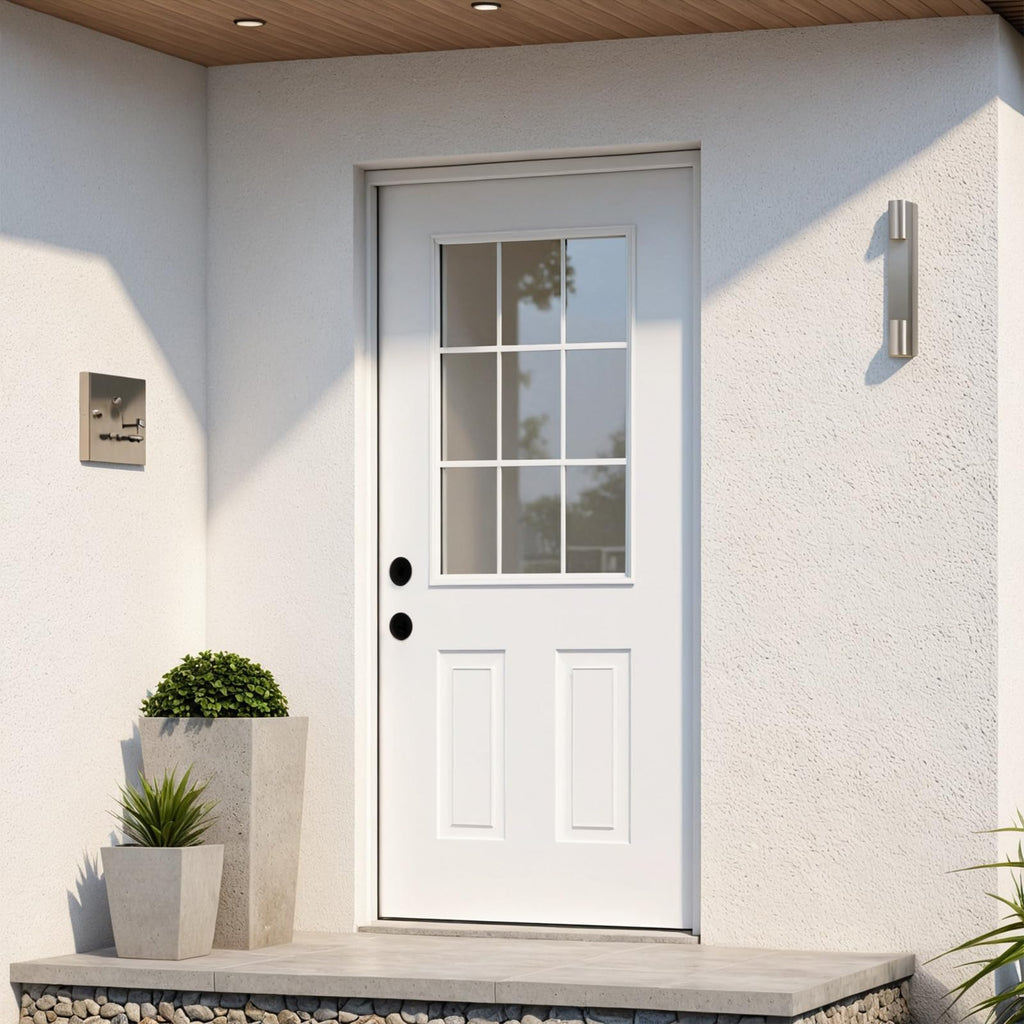 36 x 80 Fiberglass Entry Door with Vinyl Frame Low-E Glass Right Hand Inswing P36737