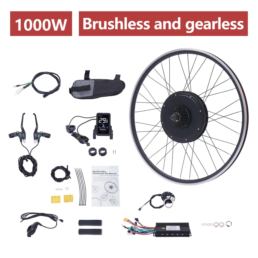 28"/29" Rear Wheel 48V 1000W Electric Bike Conversion Kit with LCD Display Q3363