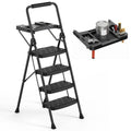4 Step Steel Ladder with Tool Tray and Handrails N32178