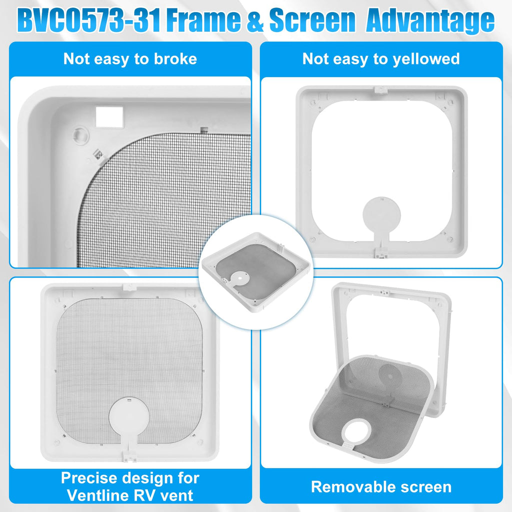 Birch White Roof Vent Frame Screen Replacement 13.5×13.5inch J446828