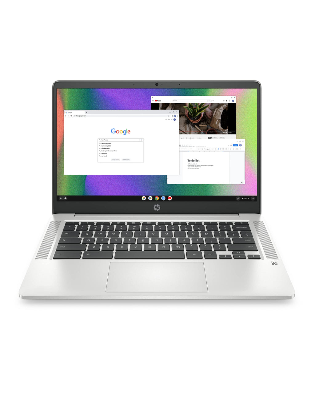 14 Laptop, Intel Celeron N4120, 4 GB RAM, 64 GB eMMC, Chrome OS, Mineral Silver B8306