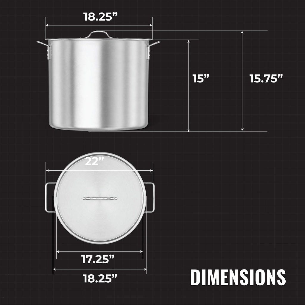 60Qt Aluminum Stock Pot with Strainer and Lid E457