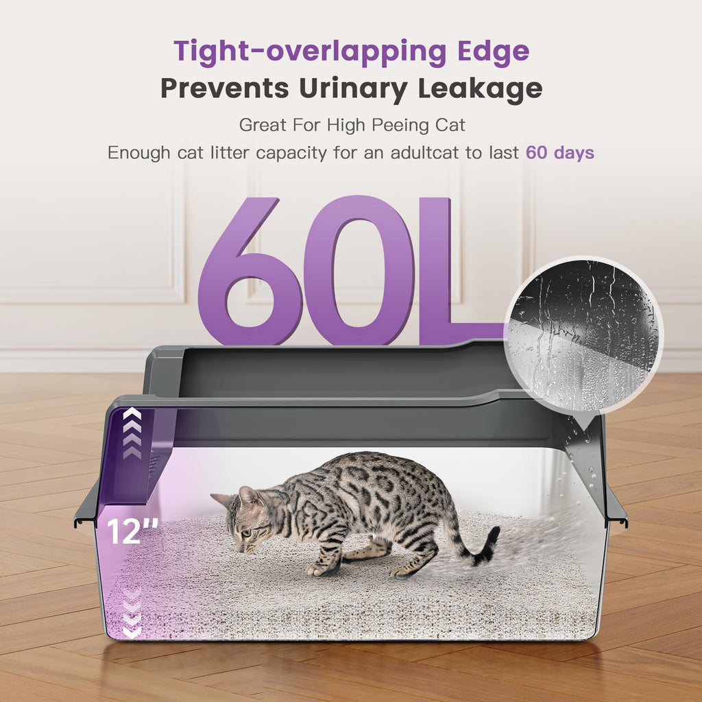 Stainless Steel Litter Box with Lid O49793