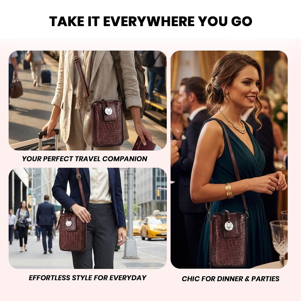 Genuine Leather Small Crossbody Bag with Adjustable Detachable Strap O75997