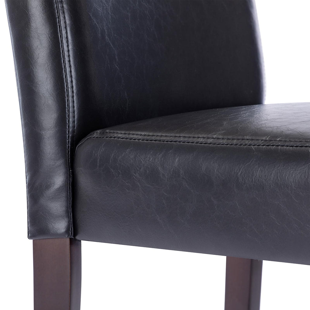 Black Faux Leather Upholstered Dining Chairs Set of 4 G434