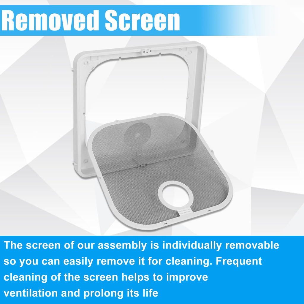 Birch White Roof Vent Frame Screen Replacement 13.5×13.5inch J446828