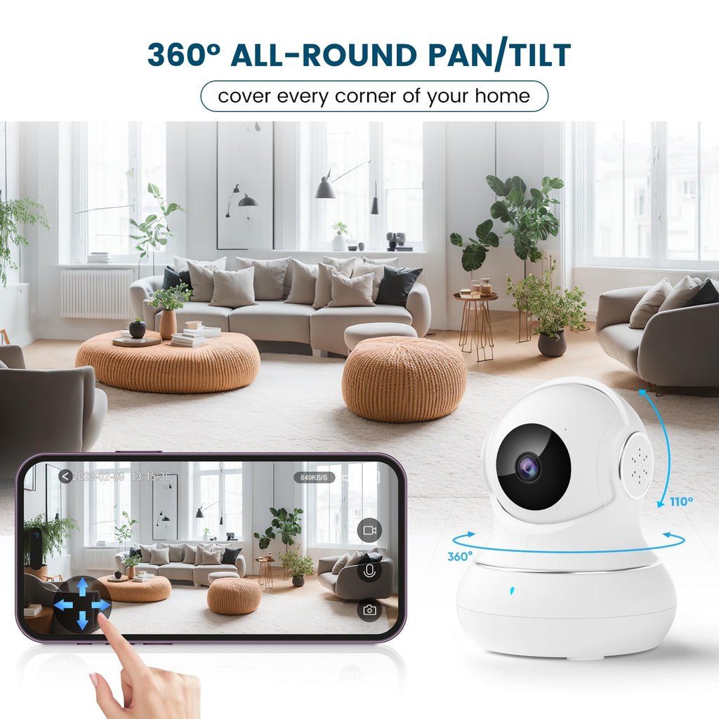 2K Indoor Security Camera with Night Vision V449292