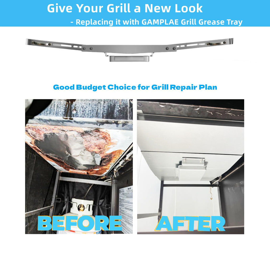 Adjustable Stainless Steel Grill Grease Tray with Catch Pan J416