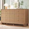 Fluted 6 Drawer Wood Dresser I51605